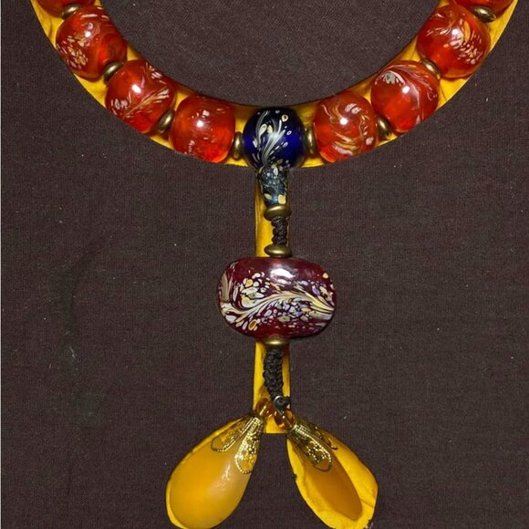 Chinese Peking Glass Beads Prayer Bracelet w Box - Picture 8 of 10